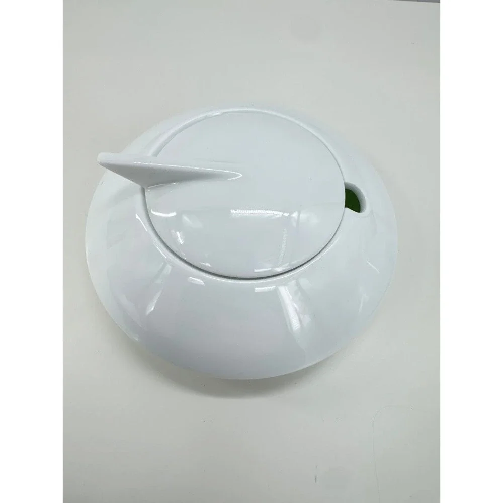 Tempo by Ranmaru‎ UFO Modernist White Ceramic Creamer Sugar Bowl Set MCM Japan